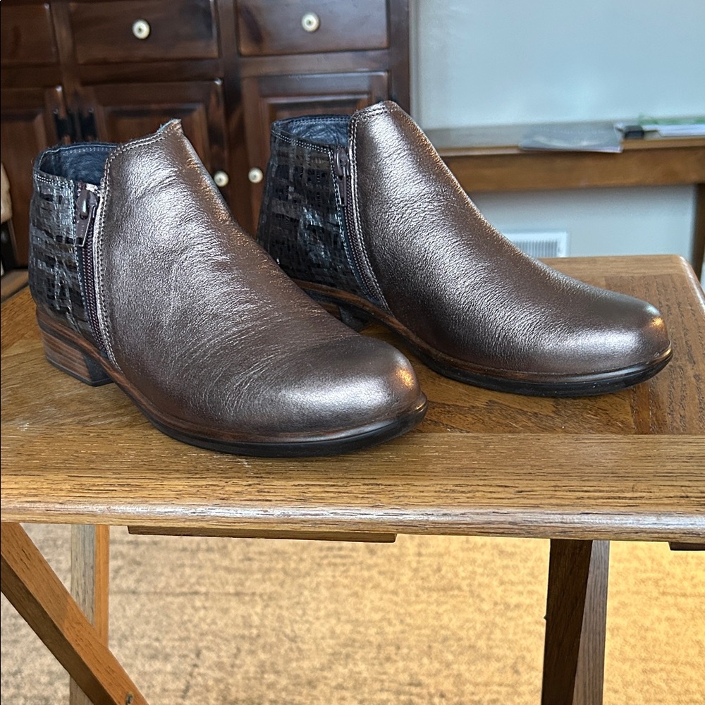 Naot Metallic Brown Ankle Booties